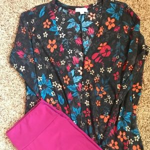 LulaRoe L Sarah Cardigan (with Leggings!!!)